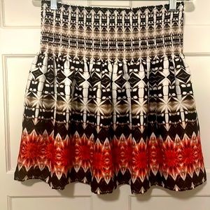 White House Black Market brown red and white high waist skirt Women’s Small